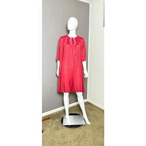 Vintage 1980’s Ruby Red Peignoir Set from Vanity Fair M/L Hand Dyed OOAK Set